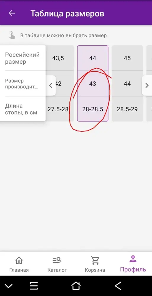 Нет, на самом деле, товар прекрасный, размер категорически не тот. Вайлберис, пожалуйста, договоритесь с "бутексом" по размерам. Я заказывал по таблице размеров 28-28,5, что соответствует размеру 43-му вышеуказанной таблицы. Пришел размер 43-й, как положено. Но! НО!!! Длина стельки 29,5 см! Это никак не соответствует вышеуказанной таблице размеров! Вайлберис, весь кавардак с размерами по этому товару целиком и полностью ваша ошибка! Мы, покупатели, меряем линейкой ногу и сопоставляем с ВАШЕЙ таблицей! Ведь все же пишут, что размеры не соответствуют! Может вы не читаете, что здесь пишут?