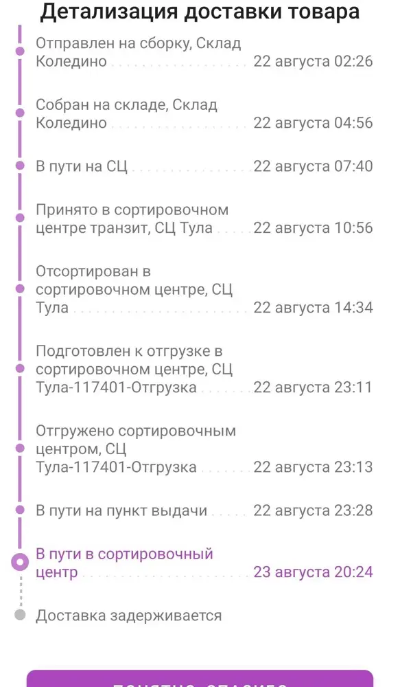 Как-бы отменить заказ? Трусы с 22 августа по Туле ходят непонятно где...
Ставлю 5 за сам товар. Брала, нравятся.