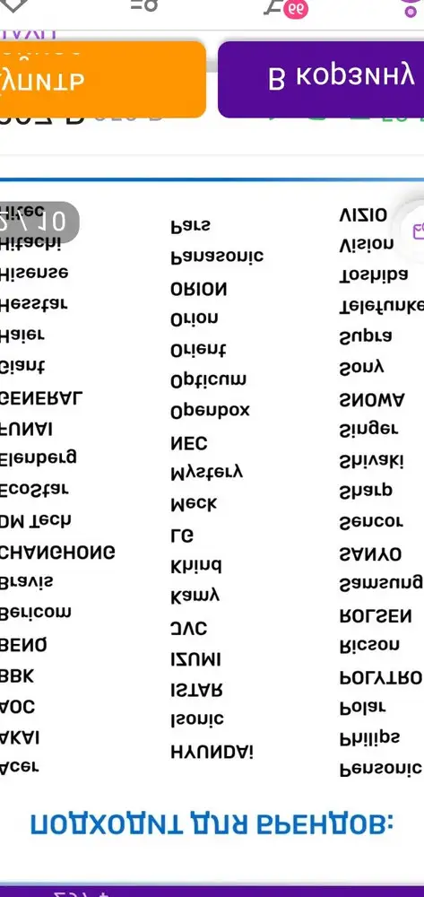 Пульт к телевизору shivaki не подходит. В описании такая фирма есть, в инструкции пульта нет.Очень жаль конечно.можно сделать возврат?